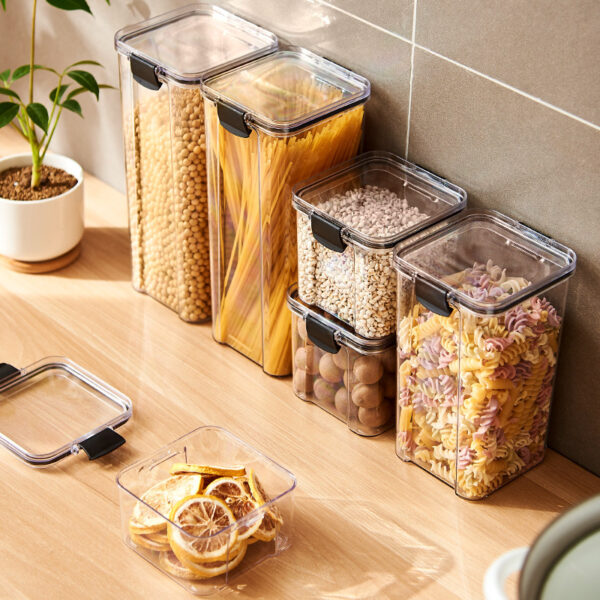 Food Grade Grains Sealed Plastic Cans Transparent Stackable Refrigerator Preservation Storage Box - Image 6