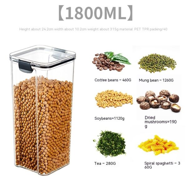 Food Grade Grains Sealed Plastic Cans Transparent Stackable Refrigerator Preservation Storage Box - Image 8
