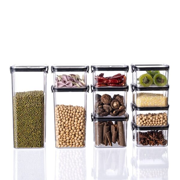 Food Grade Grains Sealed Plastic Cans Transparent Stackable Refrigerator Preservation Storage Box - Image 3