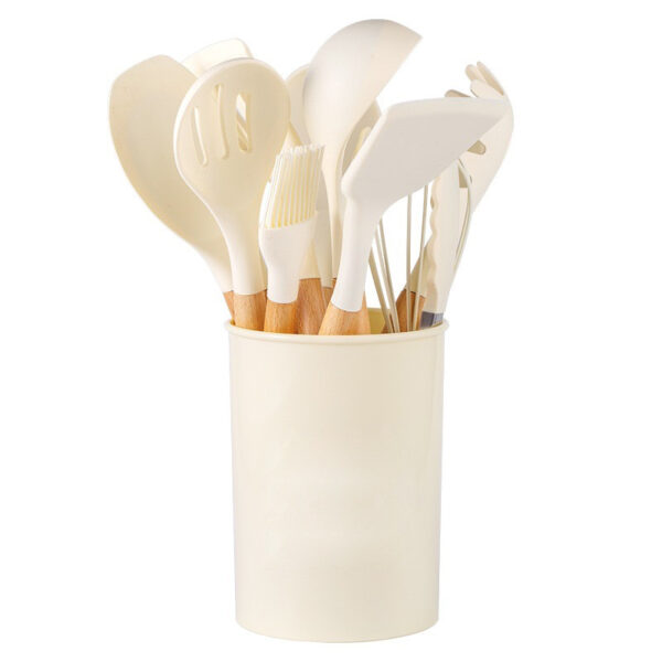 Wooden Handle Silicone Kitchenware Cooking Spatula Set - Image 7